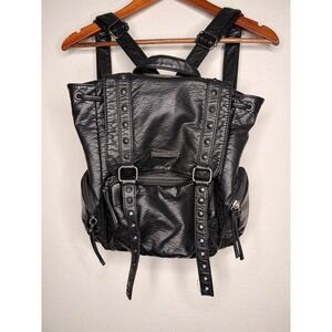 Montana West Black Studded Faux Leather Backpack